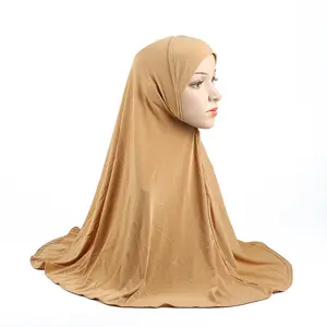 Muslim Women Solid Color High Elastic Instant Hijab Scarf