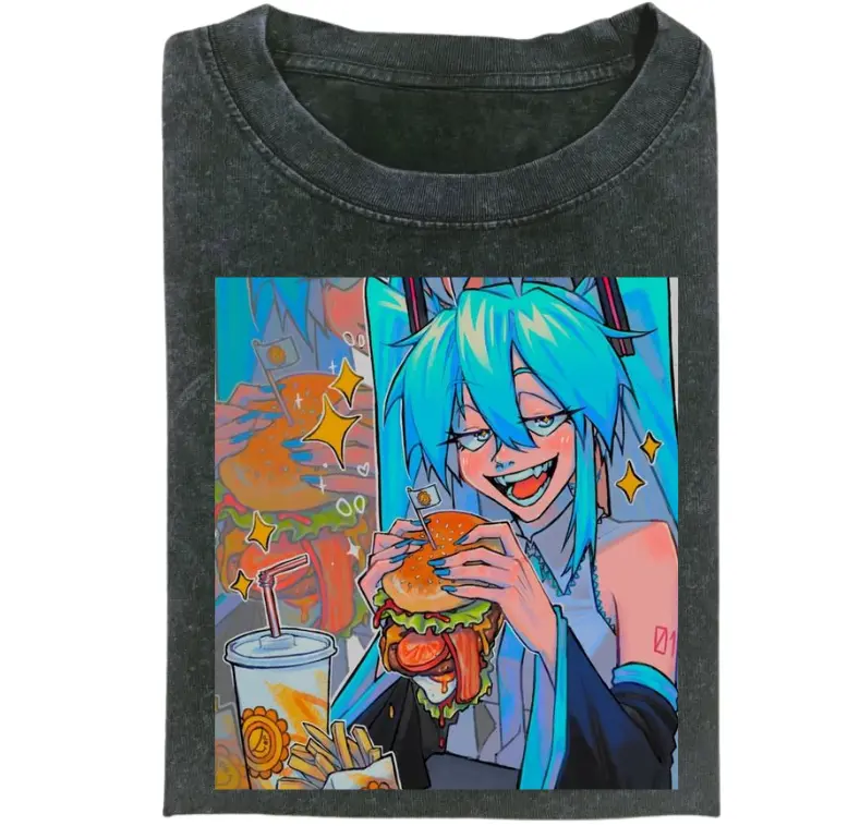 Drunk Miku T-Shirt, Vocaloid Meme Shirt, Hatsune Miku Chaos Tee, Anime Party Aesthetic