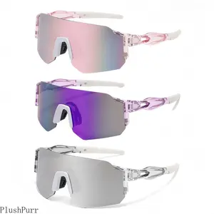 3-Pack Cycling Sunglasses with Tinted Visor Glasses, Windproof UV400 Sports Eyewear for Outdoor Fishing, Hiking
