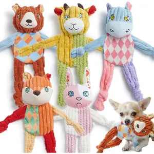5 count No Stuffing Puppy Toys -  Toys Plushies Whimsical Variety Colors  Plush  with Squeaky Crinkle Sound to Keep Them Busy for Small Medium Dogs