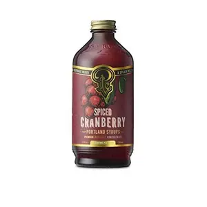 Portland Syrups Spiced Cranberry Syrup - Drink Mixer for Crafting Cocktails, Mocktails, & Seasonal Beverages - Flavor Enhancer for Soda, Punch, and Mulled Drinks - 12 oz Bottle, 24 Servings, Pack of 1
