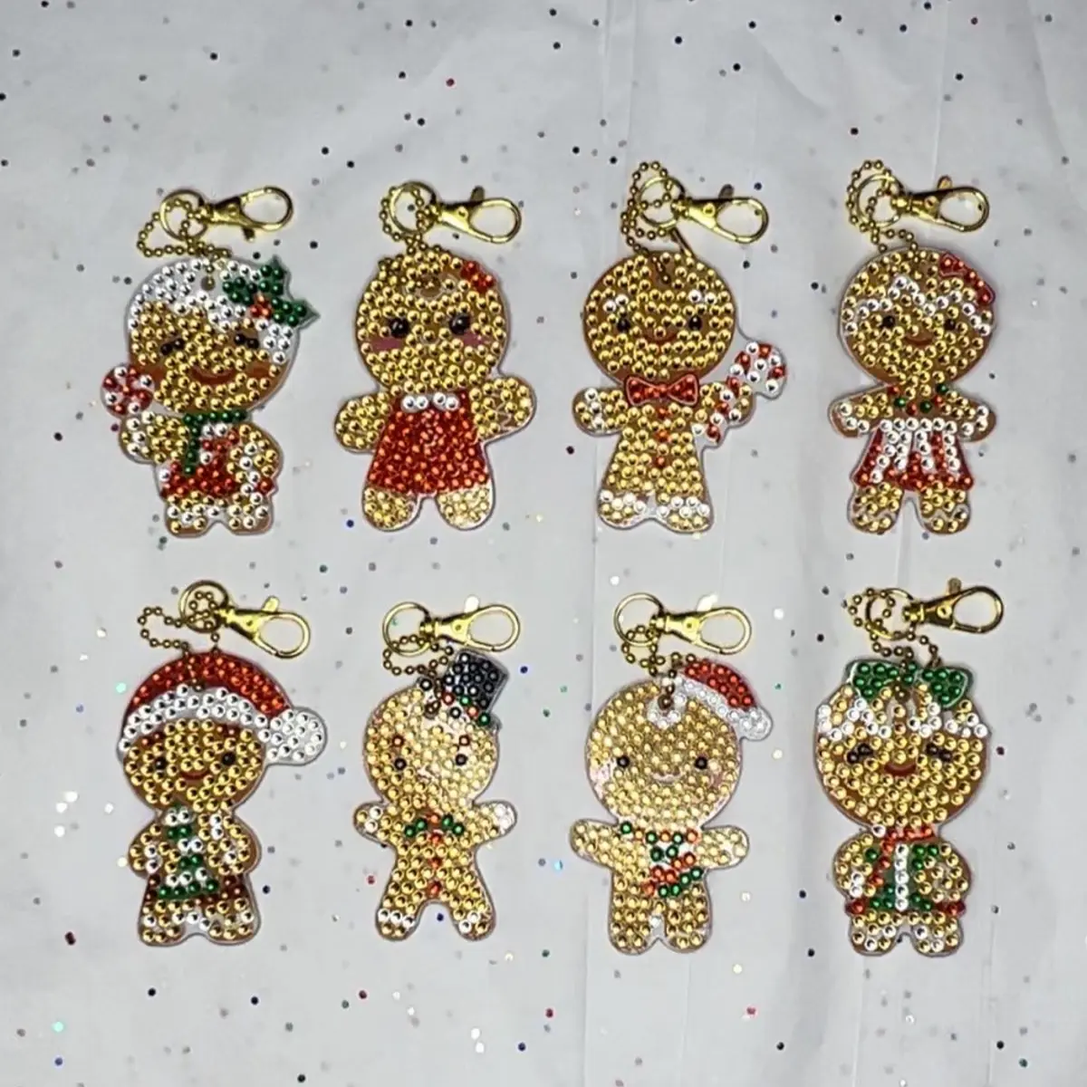 Gingerbread Christmas Ornaments Holiday Keychains