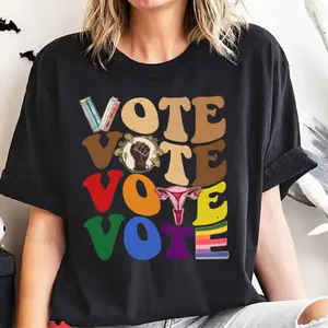 Vote Shirt, Banned Books, Reproductive Rights & LGBTQ Activism Shirt - Multiple Styles, Colors And Sizes For Men And Women Clothing Cotton Fit Top