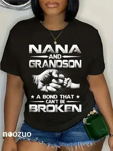 100% Cotton Nana And Grandson A Bond That Can't Be Broken T-Shirt