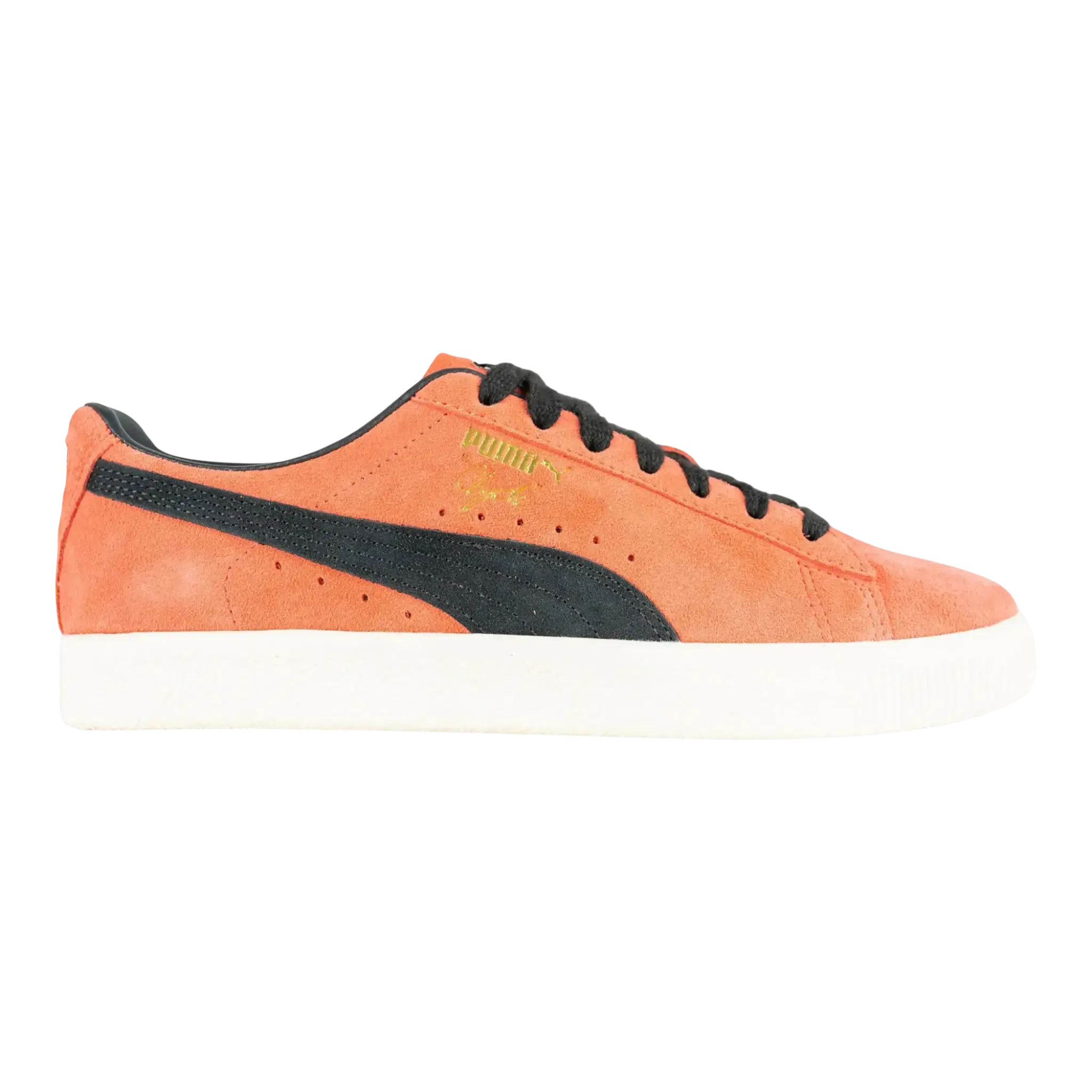 PUMA Clyde OG Sneaker in Salmon/Frosted Ivory/Black Suede | Men's