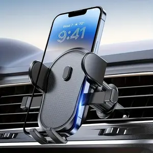 Car Air Vent Phone Holder with Metal Clip Hook, One-Button Adjusted Hands-Free Phone Mount for IP Smartphones - Dark Black, Vehicle Accessories | Hyundai Vehicle Accessories | Durable Structure