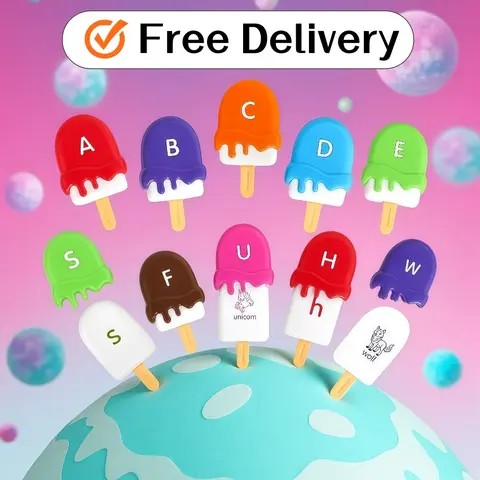 Memory training,Montessori Alphabet Ice Cream Letter Learning Toys for Toddlers 1-5, Preschool Educational Language Tool with Alphabet & Kids Learning Cards, Dino-Themed Skill-Building School Education Toy,Back to School gifts