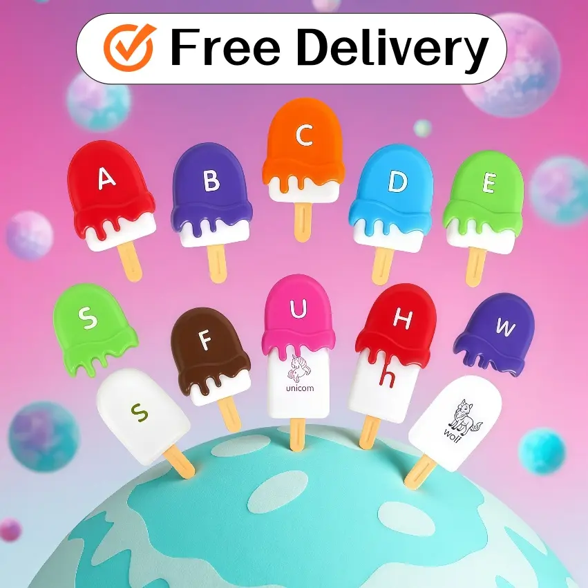 Montessori Alphabet Ice Cream Letter Learning Toys for Toddlers 1-5, Preschool Educational Language Tool with Alphabet & Kids Learning Cards, Dino-Themed Skill-Building School Education Toy