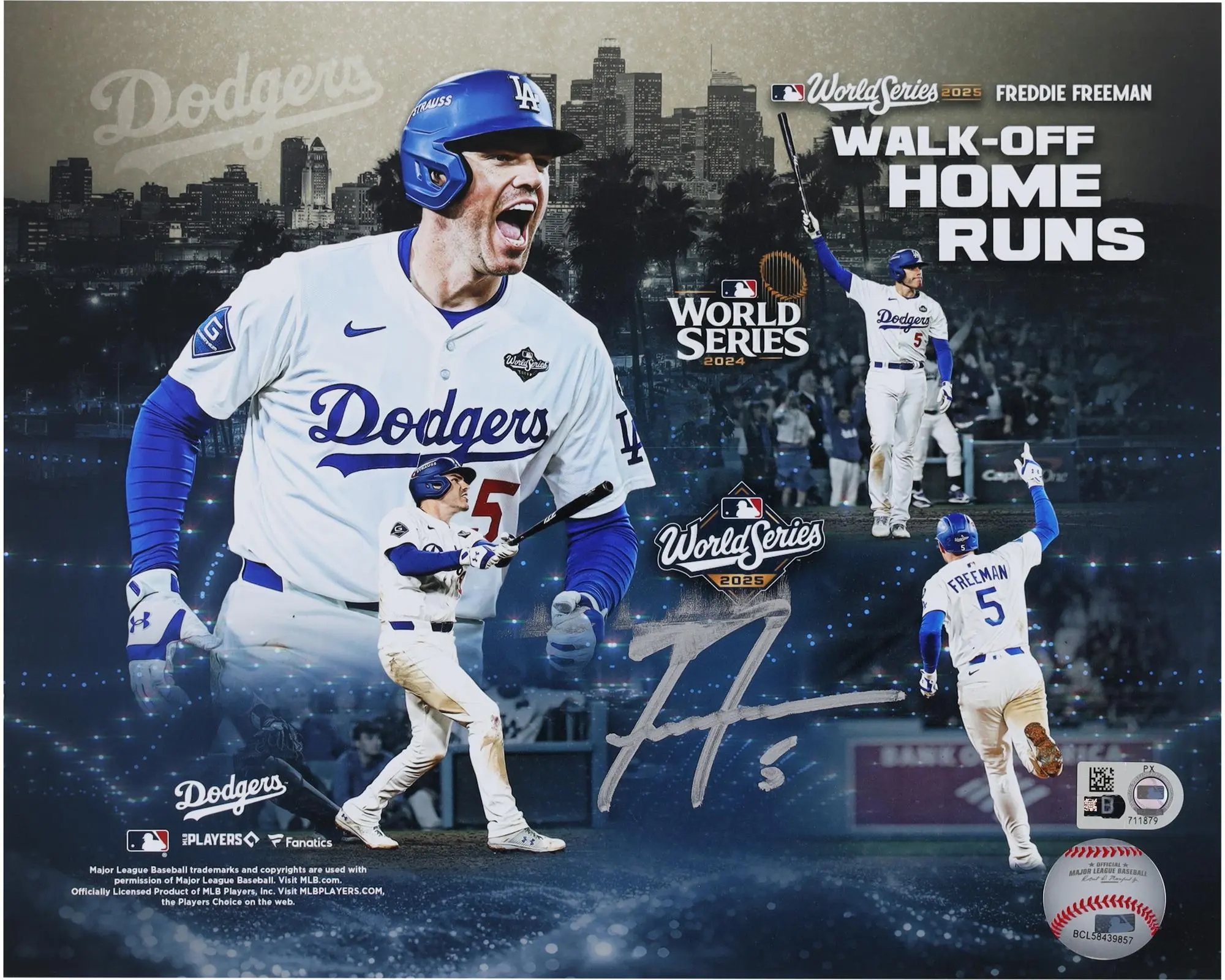 Freddie Freeman Los Angeles Dodgers Autographed 8" x 10" 2024 & 2025 World Series Walk-Off Home Run Collage Photograph - Fanatics Authentic Certified