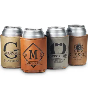 Personalized Groomsmen Can Cooler - Custom Groomsmen Gift - Personalized Wedding Can Cooler - Can Sleeve Gifts - Beer Can Holder Wedding Favors Customized Drinkware Stylish