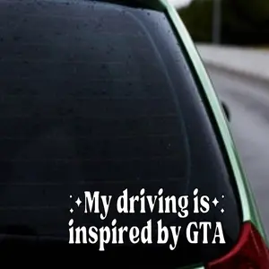 My Driving is Inspired by GTA  Decal/Sticker for Car Truck SUV Home Decor Cell Phone Laptop Tumbler Accessories Driving vinyl Waterproof Car Sticker Decal Permanent Vinyl