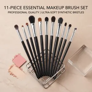 Eleven-Piece High-End Eyeshadow Set, Animal Hair Makeup Brushes, Portable Travel Eye Makeup Kit, Detailed Eye Brush Collection