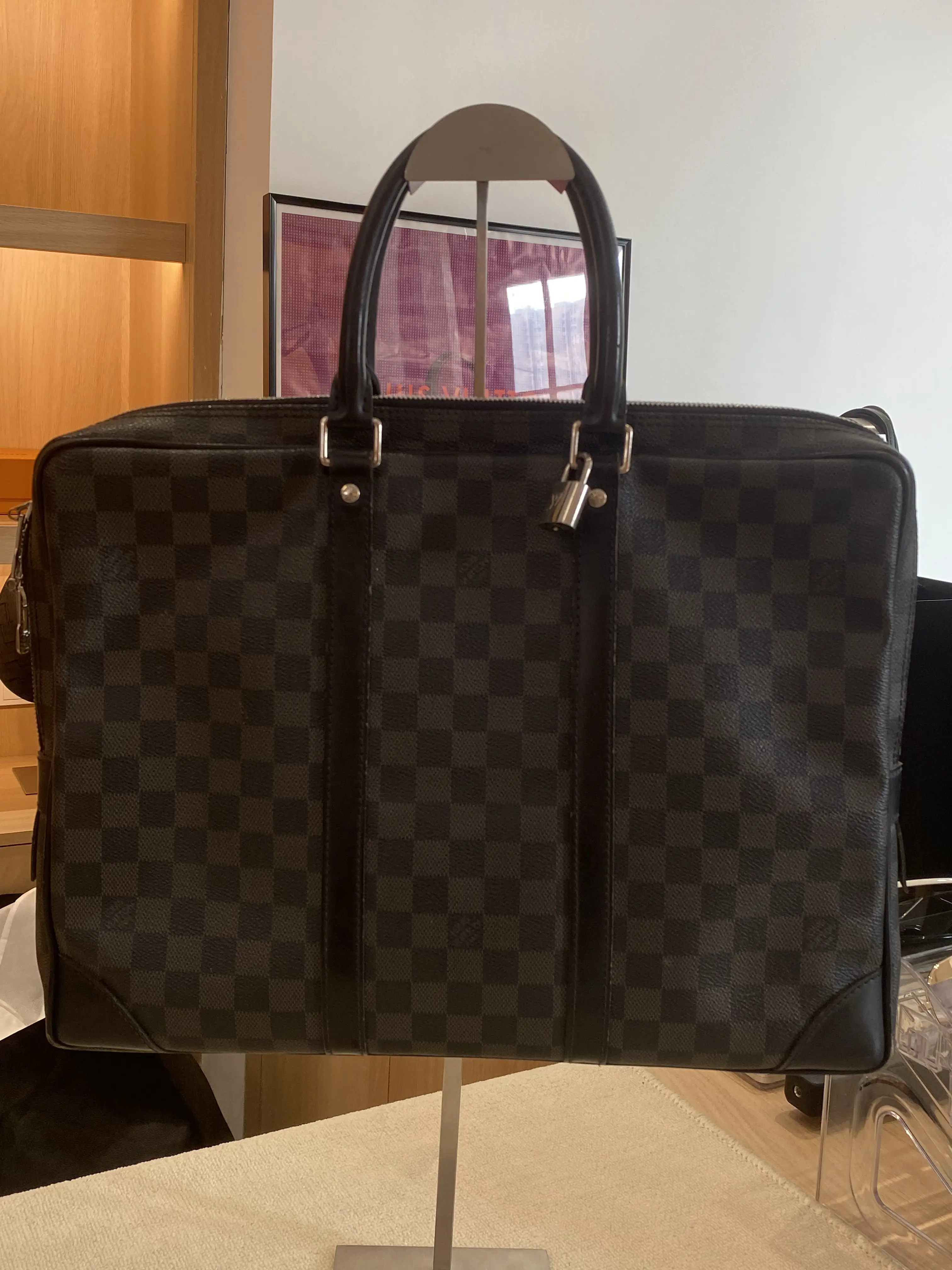Pre-owned Louis Vuitton Porte‑Documents Voyage Damier Graphite Briefcase