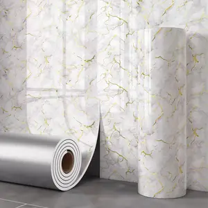 Gold Vein Marble Peel and Stick Wallpaper - 2.0mm Thick Waterproof Removable Luxury Contact Paper, No Damage Wall Sticker for Living Room, Bedroom, Kitchen Backsplash & Renters Home Renovation