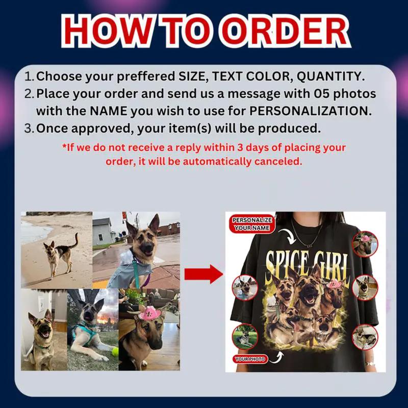 Custom Retro Dog Shirt, Personalized Pet Tee, Custom Photo Vintage 90s Graphic, Bootleg Rap Dog Shirt, Unisex Casual Fit, Full Sizes