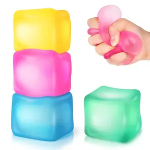Square Ice Stress Ball Fidget Toys Stress Relief ADHD Autism Sensory Toys Soft Squishy Toys Party Favors Gifts for Kids Adults
