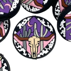 Wild West Bull Silicone Focal Beads - Western Theme Beading Supplies - Beaded Pens DIY Cows Keychains