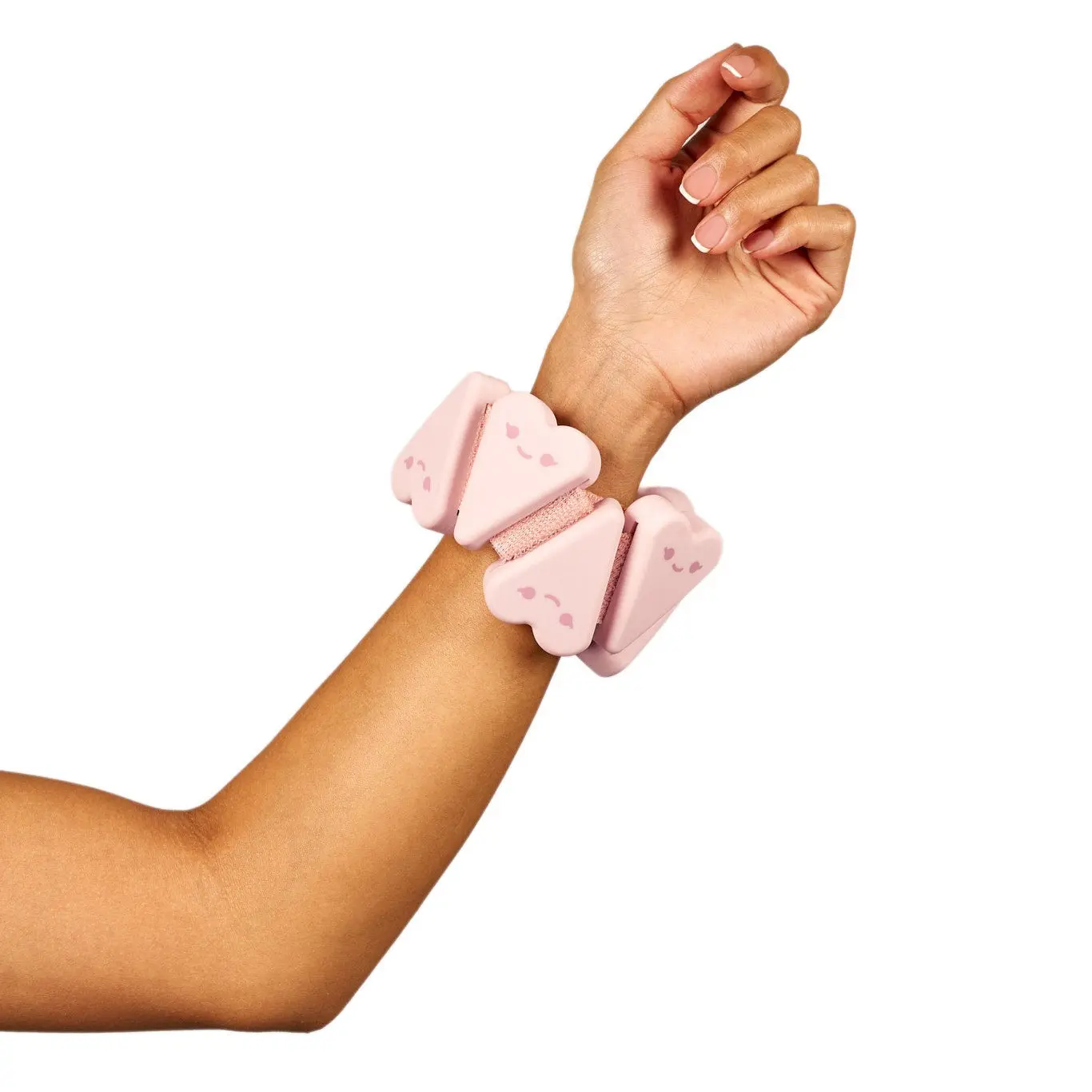Ankle + Wrist Heart Weights - 1lbs | Soft Silicone Non Slip & Adjustable Wrist and Ankle Weights with Velcro Strap - Perfect for Home Yoga, Barre Exercise & Daily Wear - Fitness Accessory