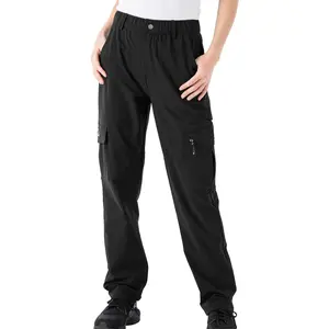 Women's UPF 50 + Breathable Waterproof Cargo Pants-Quick Drying, Adjustable Waist, Buckle Closure, Multi-Pocket Design, Suitable for Hiking, Camping, Traveling-Durable Nylon/Spandex Blend Purple Walking Pants