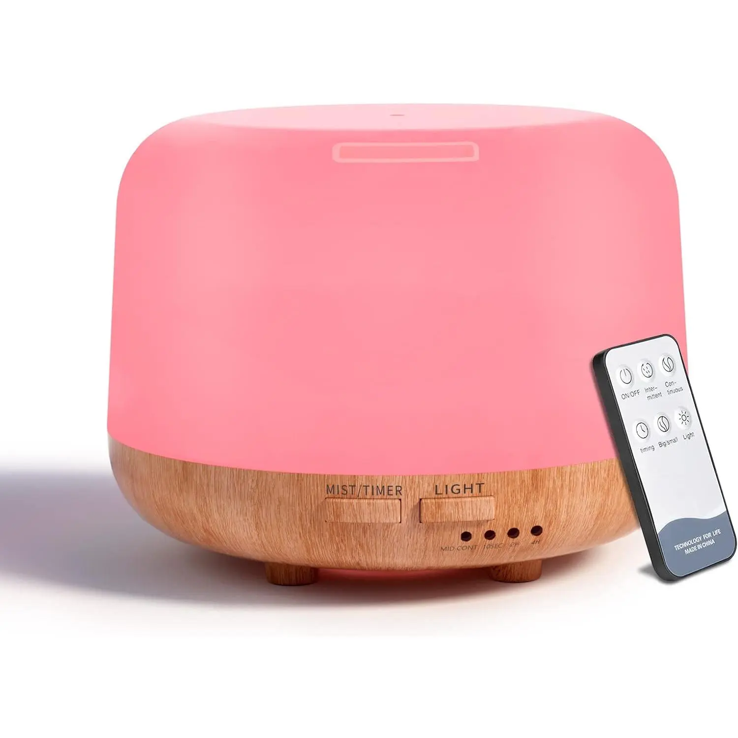 300ML Polypropylene Cool Mist Humidifier Aroma Diffuser - Essential Oil Compatible, Convenient Remote Controlled, Adjustable, Continuous & Intermittent Spray, 8-Hour Quiet Mode, Timer, 7 Color Changing LED Lights, Bedroom & Children's Room Use