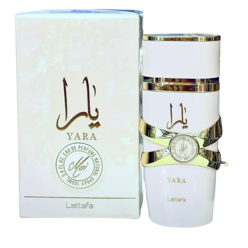 Lattafa Yara Moi Unisex Eau de Parfum (EDP) Spray - 3.4 fl oz Regular Edition Arabian Ethnic Fragrance, Fruity Floral Woody Amber Scent with Peach, Jasmine, Caramel, Vanilla Notes for Adults, Women's Fragrance (36 Months Shelf Life)