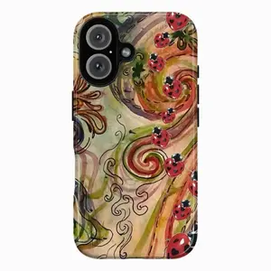 Whimsigothic Ladybug Phone Case – Heart Wing Insect Collage Tough Cover for iPhone 11 12 13 14 15 16 17 Pro Max Plus Air, Goblincore Fairycore Gift