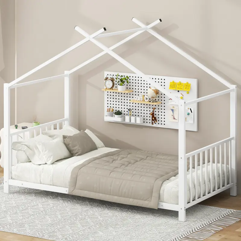 White + Metal + Bedroom+Twin