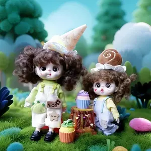Cute Ice Cream Mini Dress-Up Doll Keychain Blind Box - Aesthetic Posable Art Toy Backpack Pendant, Birthday Gift For Ages 14+ Only (Not Suitable For Kids)