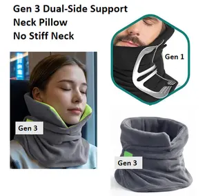 Gen 3 Travel Neck Pillow, Dual Side Support Breathable Comfortable Orthopedic Neck Support- AIrplane,Train, Office-Ergonomic Design