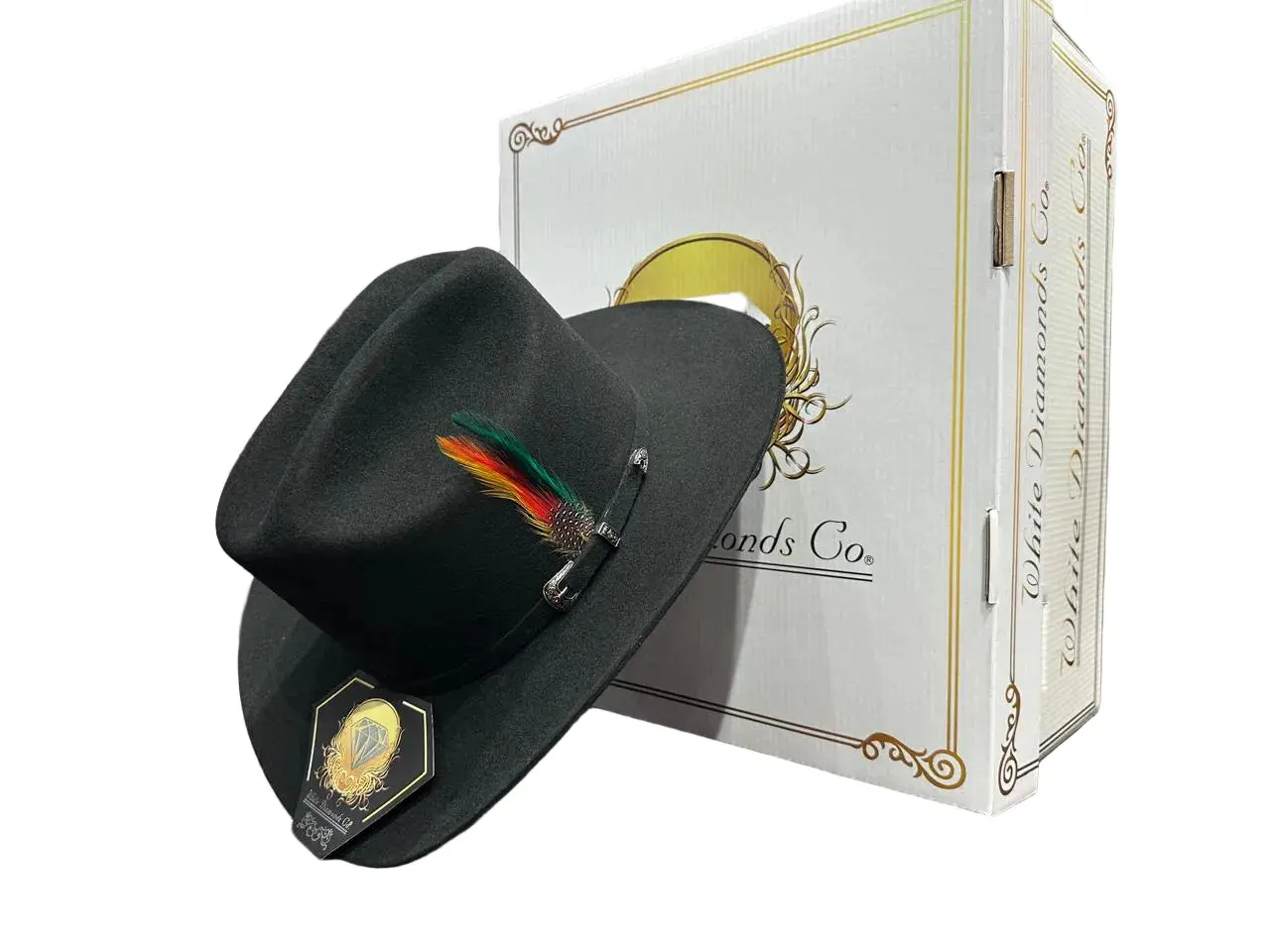 White Diamonds - 100X Sinaloa Style Cowboy felt Hat