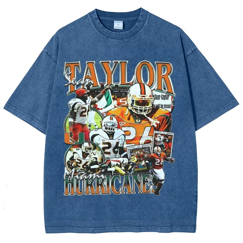 Vintage Style Unisex Cotton T-Shirt Graphic Sean Taylor - Miami T-Shirt, Gift For Fan, Gift For Her, Gift For Him