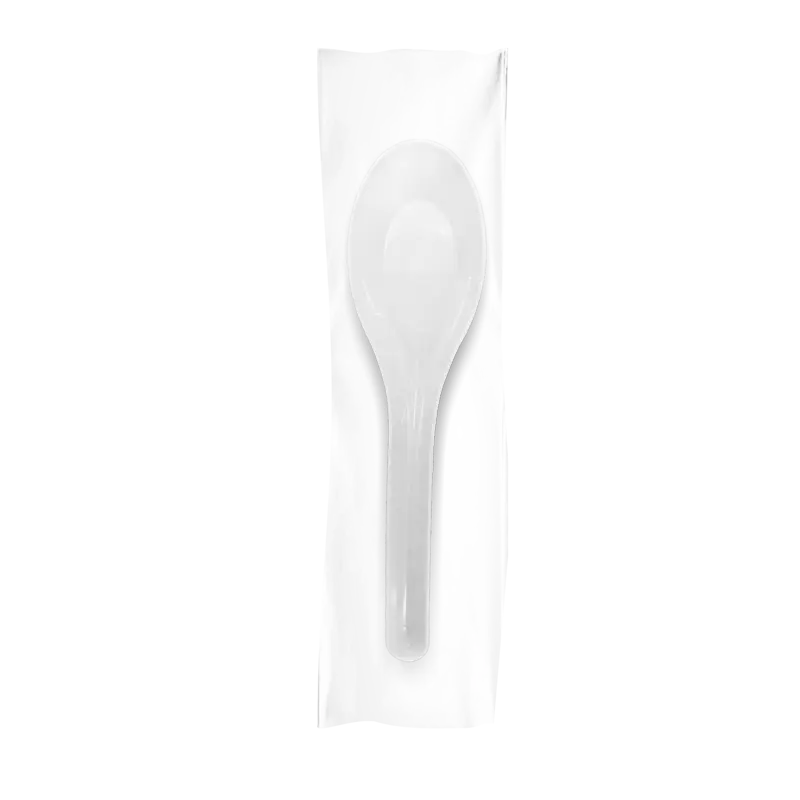 CCF Individual Wrap Medium Weight PP Plastic Asian Soup Spoon - White 1000 Pieces/Case