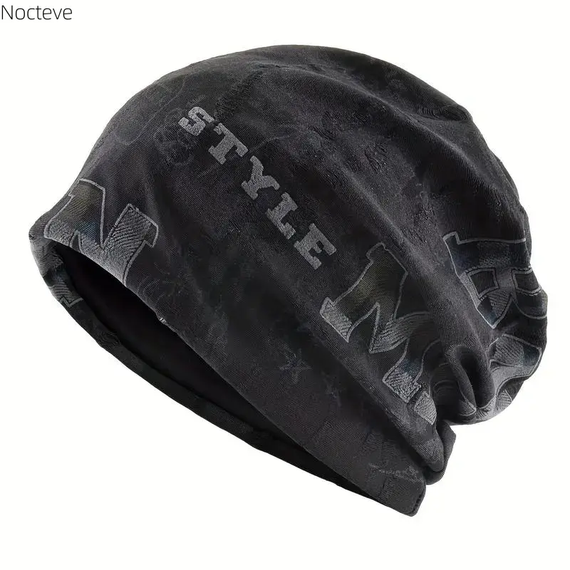 Unisex Slouchy Beanie - Lightweight Knit, Elastic Stretch, Loose Shape, Breathable Solid Colors (Black, White) Minimalist Fashion Hat for Daily Walking, Beach Outfits