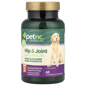 petnc NATURAL CARE Hip & Joint Daily Health, Level 2, For Dogs, Liver, 60 Chewables