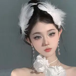 White Feather Hair Clip