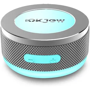 Conduction Speaker  Vibrating Speakers with Colorful LED Lights Portable Surface-Adsorption Speakers for  Sound Effects Ideal for , Outdoor and Party Use (Grey)