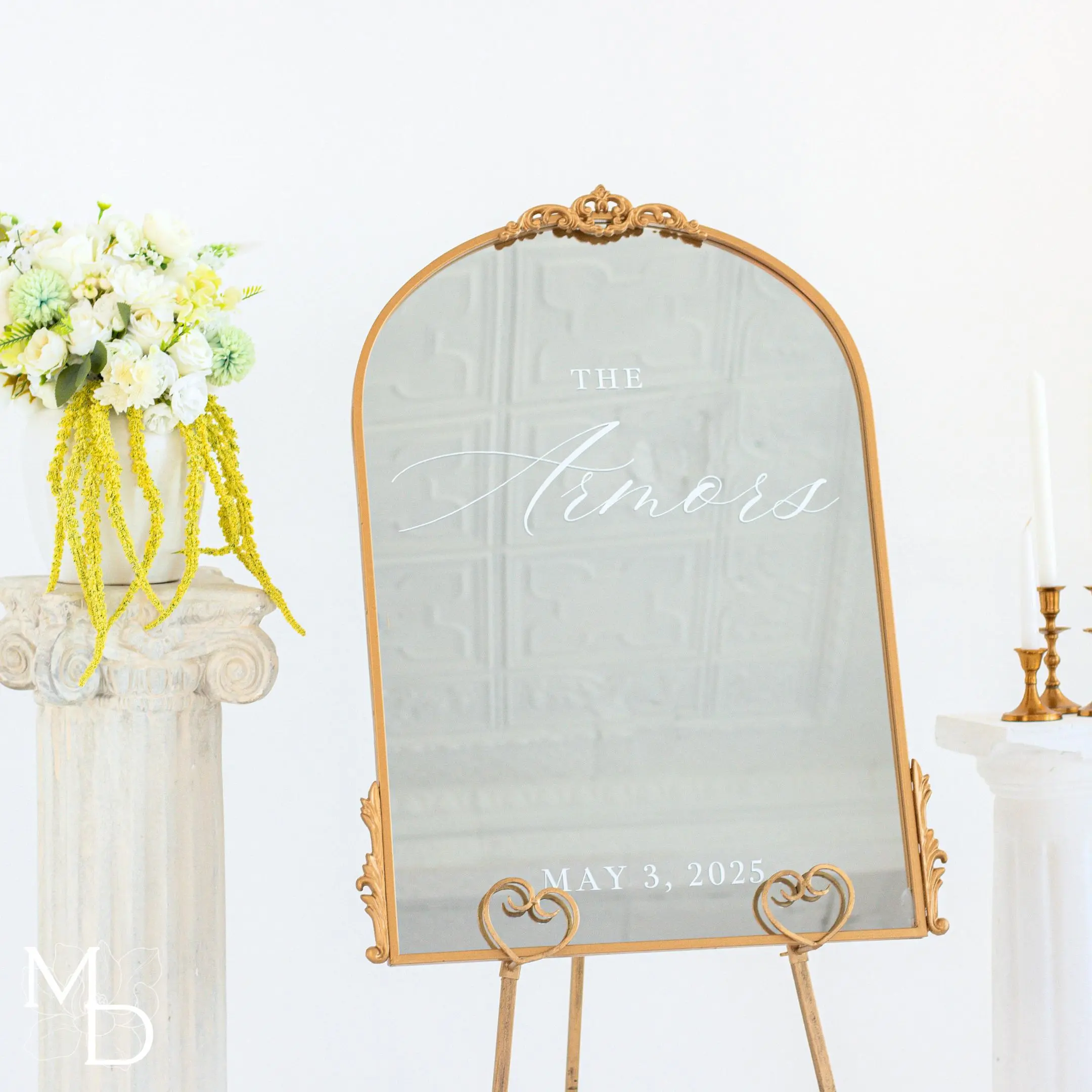 Wedding Welcome Mirror with Last Names