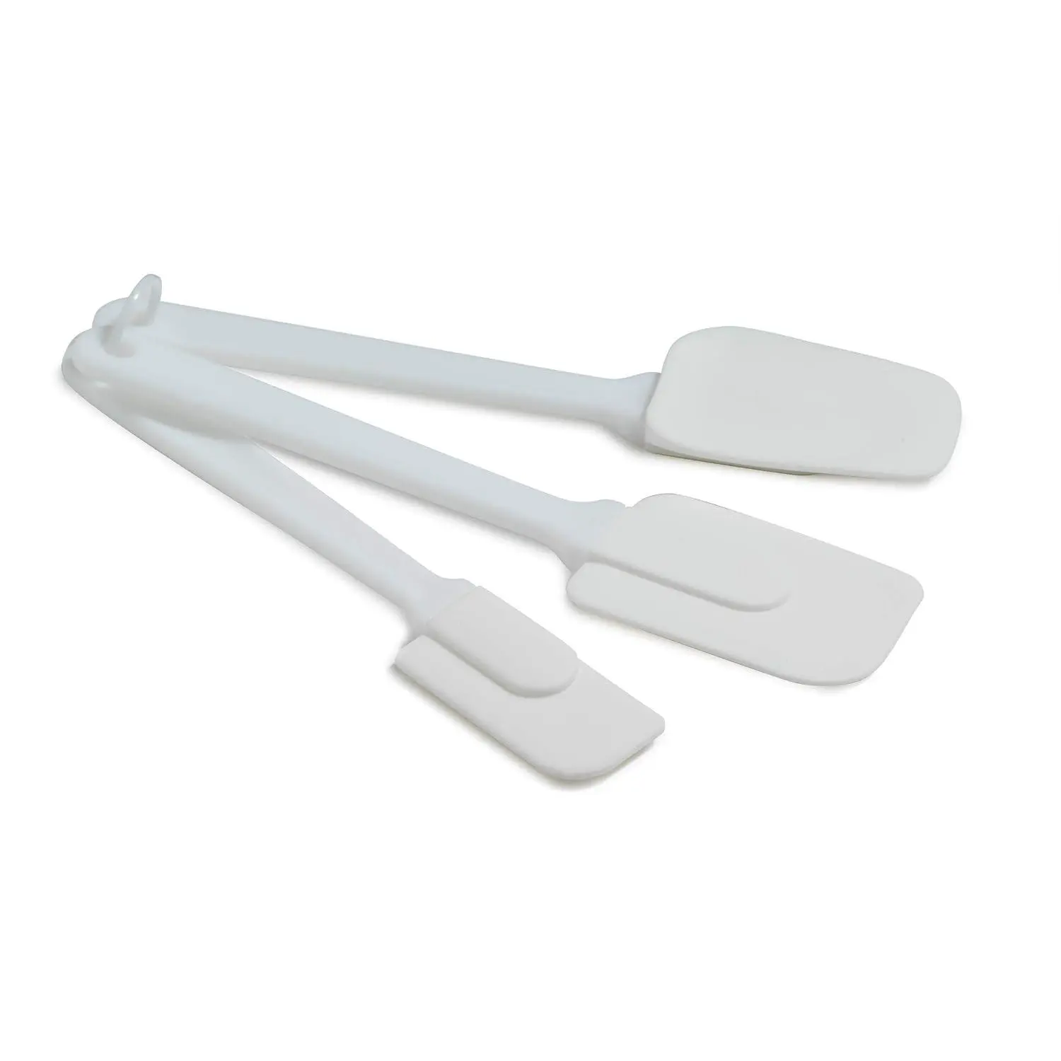 3 Piece Plastic Spatula Set, One Size, White