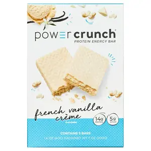 Power Crunch Original Protein Energy Bars, French Vanilla Cream, 5 Count