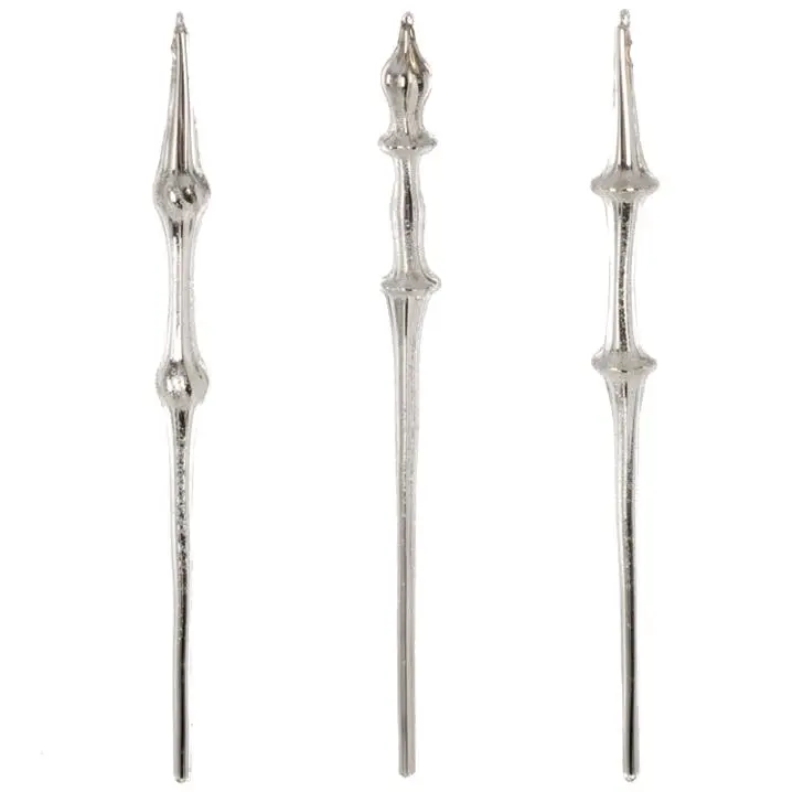 The Icicles are Long Glass Teardrop Christmas Ornament with Silver Finish - Elegant Design and Silver Finish. This Decoration Would Make a Beautiful Window Display or be a Finishing Touch For Rhe Tree.