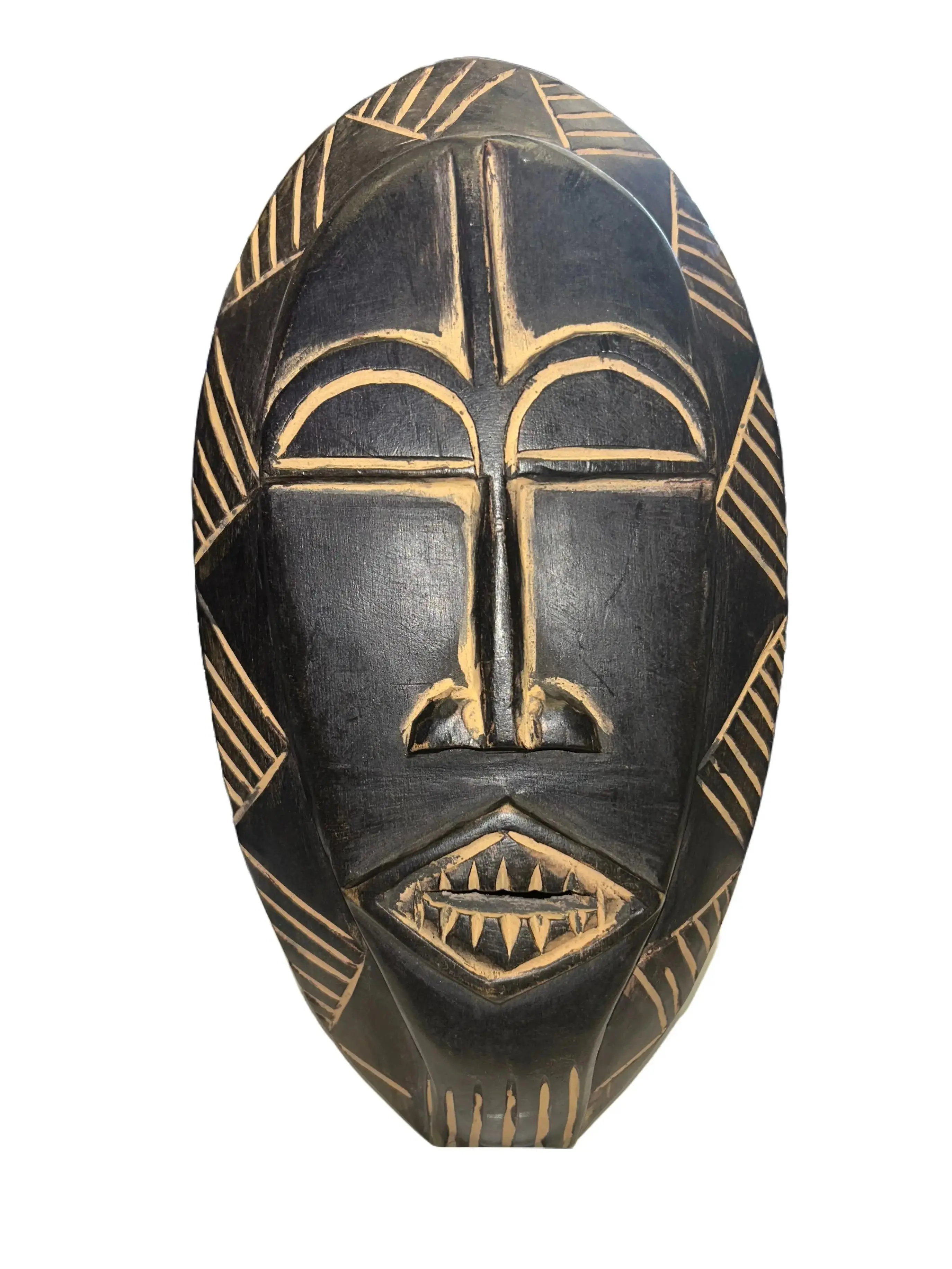 Foase Teeth Mask - Historical Ceremonial Artifact from Ancient Rituals & Village Culture Celebrations
