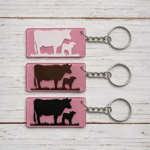 Cow and Calf Keychain, Handmade Stylish Design Keychain, Practical Casual Fashion Accessory for Daily Use