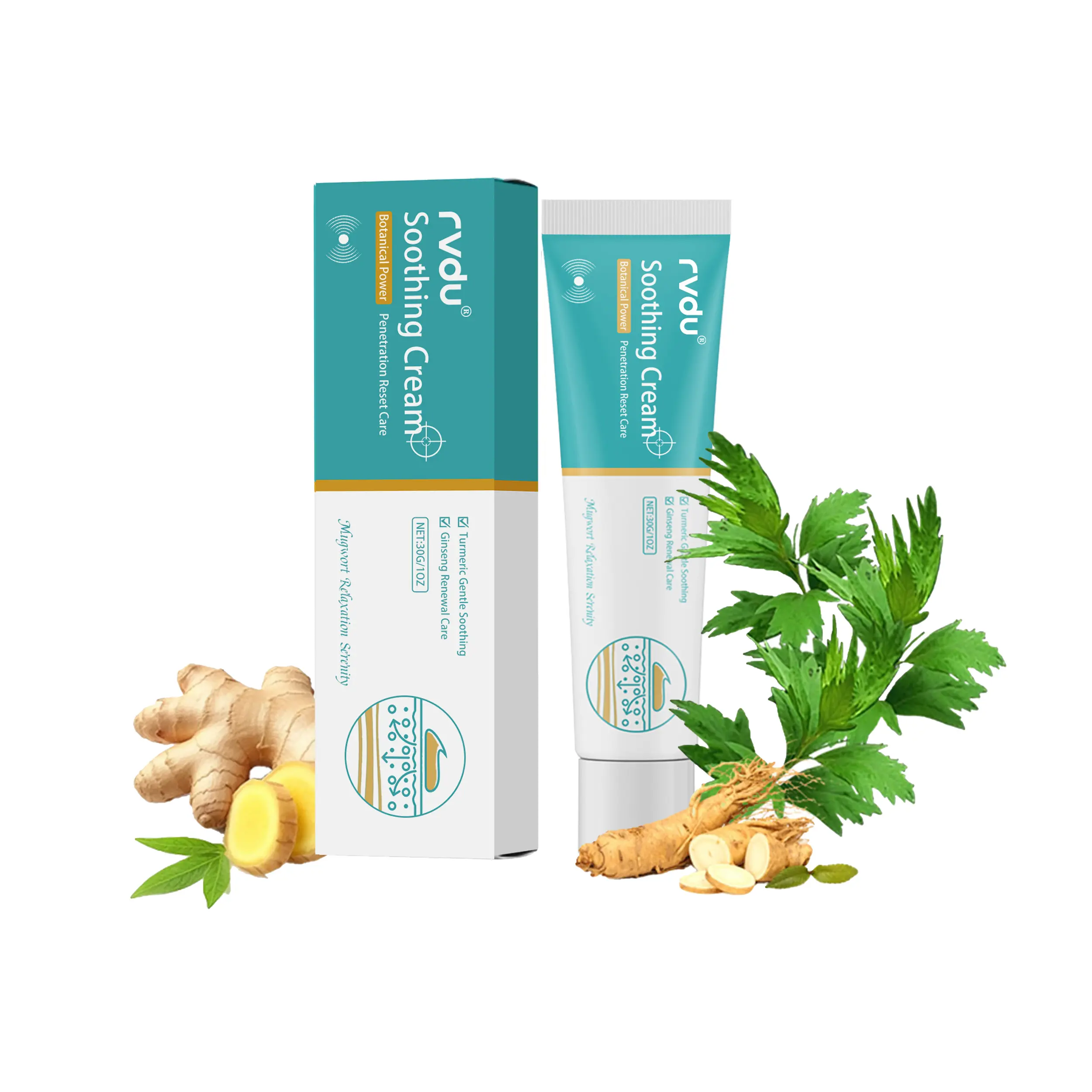 Varicose Veins Relief Cream - 30g Travel Size Natural Herbs Soothing Gentle Moisturizer, Legs Focus, Hydrating Lightweight Silky Texture, Easy Spread, Refreshing Scent, Pain & Swelling Relief, Daily Relaxation Body Care