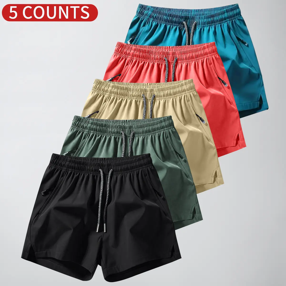 Black + Green + Khaki + Lake Blue + Watermelon Red