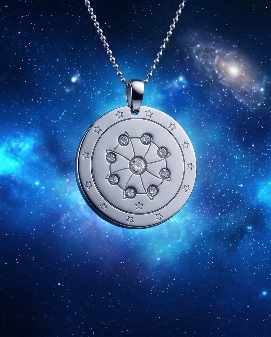 Stainless Steel Crystal Atom Pendant Necklace Energy Charm MSC 9781 Gift