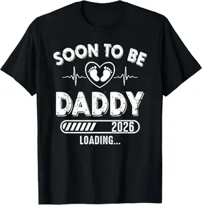 100% cotton Unisex Soon To Be Daddy est. 2026 New Dad Fathers Day First Time T-Shirt