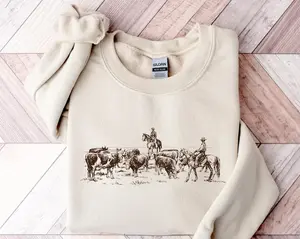 Cowboy Rodeo Sweatshirt, Western Horse Hoodie, Unisex