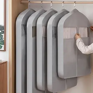Premium 3D Dustproof Garment Cover - Zippered Clothes Protector for Suits, Dresses & Coats - Wardrobe Organizer