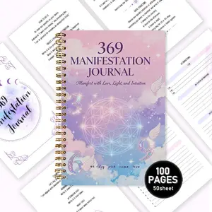 Women's Attraction Law Guided Notebook, 369 Manifesting Rule Coil Book, 45-Day Wish Fulfillment Plan Diary, Spiritual Life Flower Journal, Daily Guided Journal, Spiral Notebook Journal