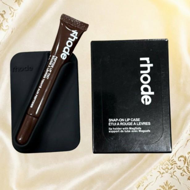 Rhode With Box and Lip Gloss Set Silicone Case for iPhone 17 16 15 14 13 12 11 Pro Max Plus Lipstick Toast Espresso Ribbon Cover